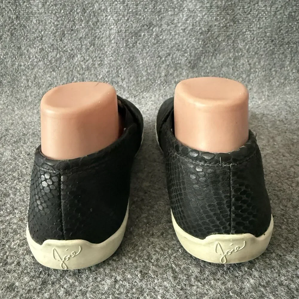 Joie Kidmore Women's Black Snakeskin Embossed Leather Slip On Sneakers 39